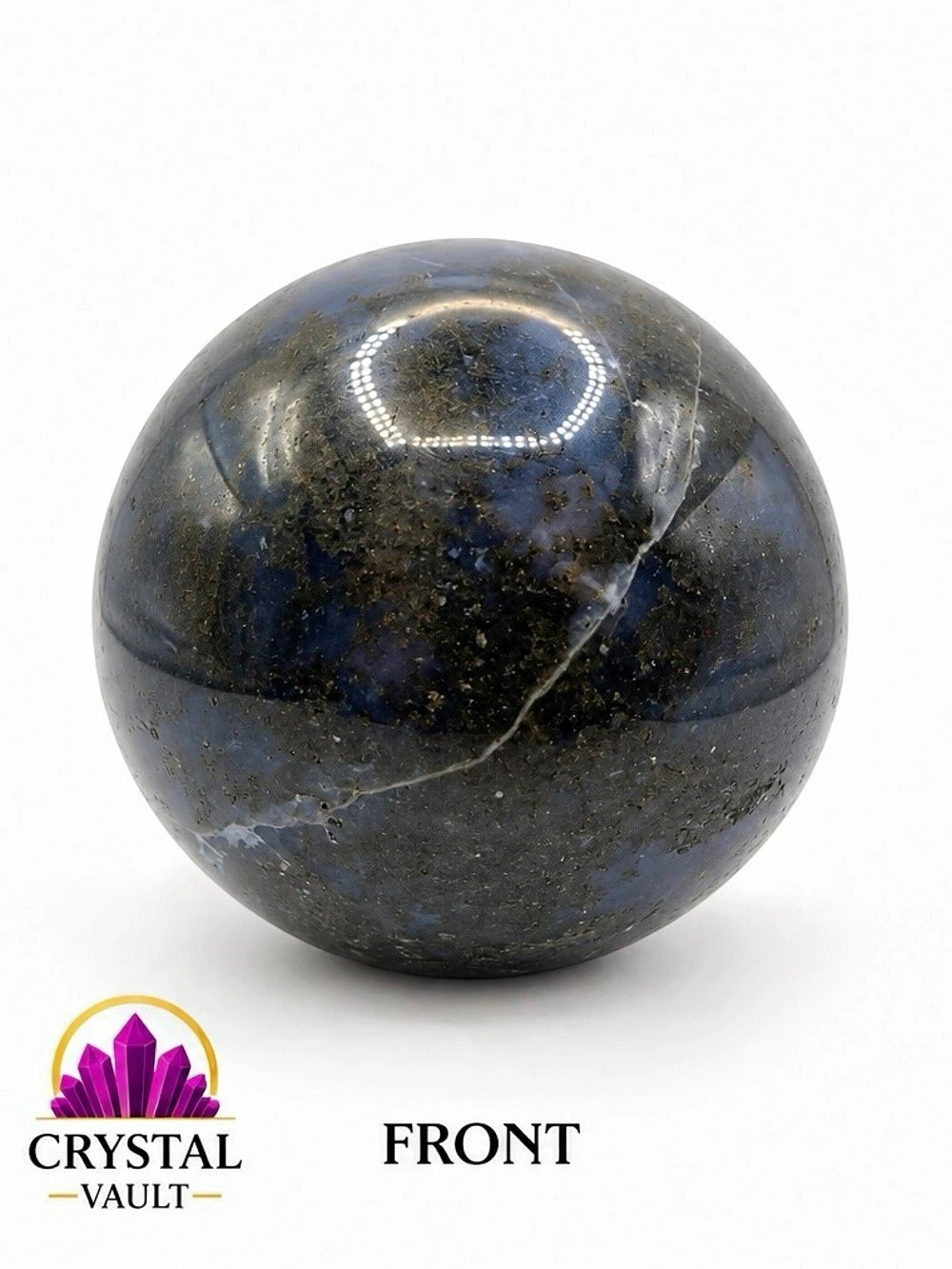 Moss Agate Crystal Sphere 2” Dark Green Polished Stone 9.7 oz